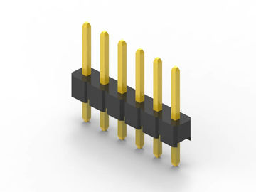 Connecteur de tête de broche mâle à rangée unique 6 broches Corps en plastique noir