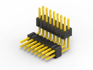 Des connecteurs à broches de carte de circuit imprimé, double connecteur en plastique à angle droit.