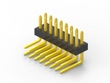 Connecteur d'en-tête de PCB à broche mâle de 1,0 mm de hauteur PA6T noir en plastique à angle droit