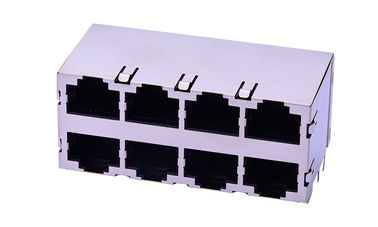 Connecteur réseau RJ45 à double couche prise 8 port 8p8c 90 degrés