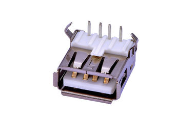 Connecteur micro USB DIP type 2.0 féminin à angle droit Matériau LCP blanc - résine