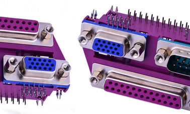 Angle droit 25 broches connecteur de type D, prise 90 degrés en 9 broches connecteur de type D femme
