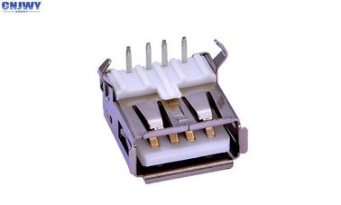 Connecteur micro USB DIP type 2.0 féminin à angle droit Matériau LCP blanc - résine