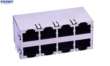 Connecteur réseau RJ45 à double couche prise 8 port 8p8c 90 degrés