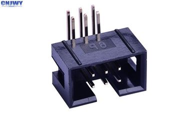 Angle droit 2 * 3 Connecteur de tête de boîte 2,54 mm à travers le trou Résister à la tension 500V