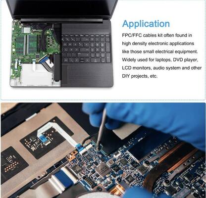 Assemblage de câble FFC durable offrant une grande flexibilité et un pas précis, adapté aux appareils électroniques complexes