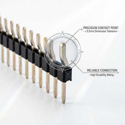 Connecteur mâle à embase à double rangée empilable surélevée, pas de 2,54 mm, hauteur étendue, entretoise de carte PCB