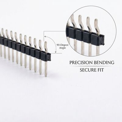 Connecteur de tête de broche mâle en rangée droite unique de 2,54 mm à travers le trou de la bande de montage de PCB à 40 broches