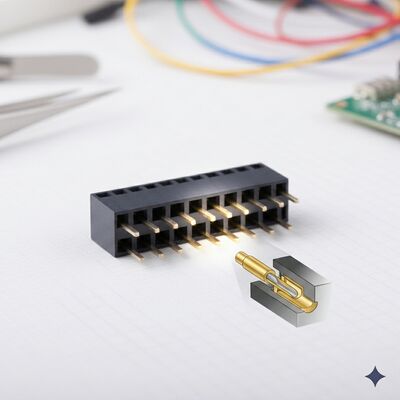 Connecteur femelle double rangée 2,54 mm grade automobile Flash Or PA9T Haute Vibration PCB Traversant IP67