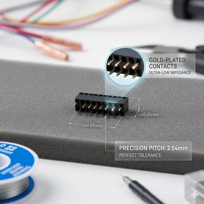 Connecteur femelle double rangée 2,54 mm grade automobile Flash Or PA9T Haute Vibration PCB Traversant IP67