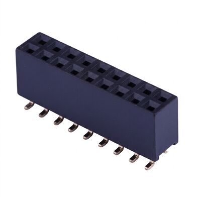Connecteur femelle à embase verticale 2,54 mm de pas, 02P-40P, plaqué or, PA6T, traversant
