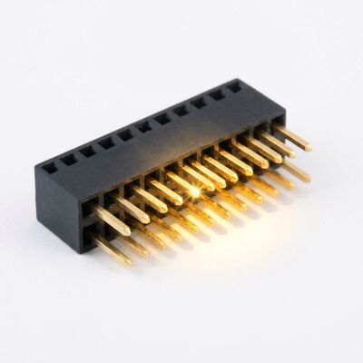 Connecteur femelle à embase empilable à longue patte, double rangée, surélevé de 15 mm, pas de 2,54 mm