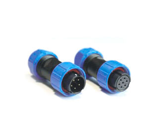 Diamètre 25 mm connecteur de prise d'aviation 7 broches noir et bleu 5A câble de connexion
