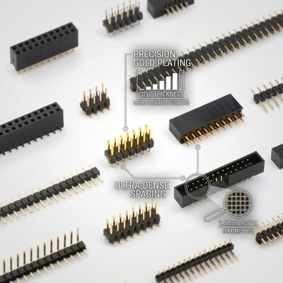 Connecteur mâle à embase à double rangée empilable surélevée, pas de 2,54 mm, hauteur étendue, entretoise de carte PCB